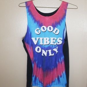 Large Good vibes only tank top